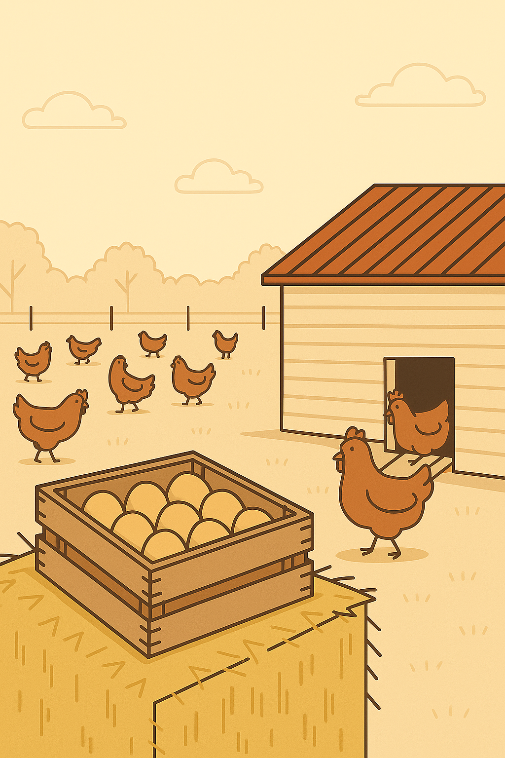 Zbudowanie kurnika i sprzedaż jajek